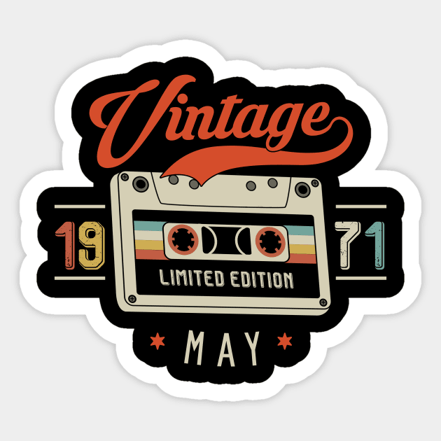 May 1971 - Limited Edition - Vintage Style Sticker by Debbie Art